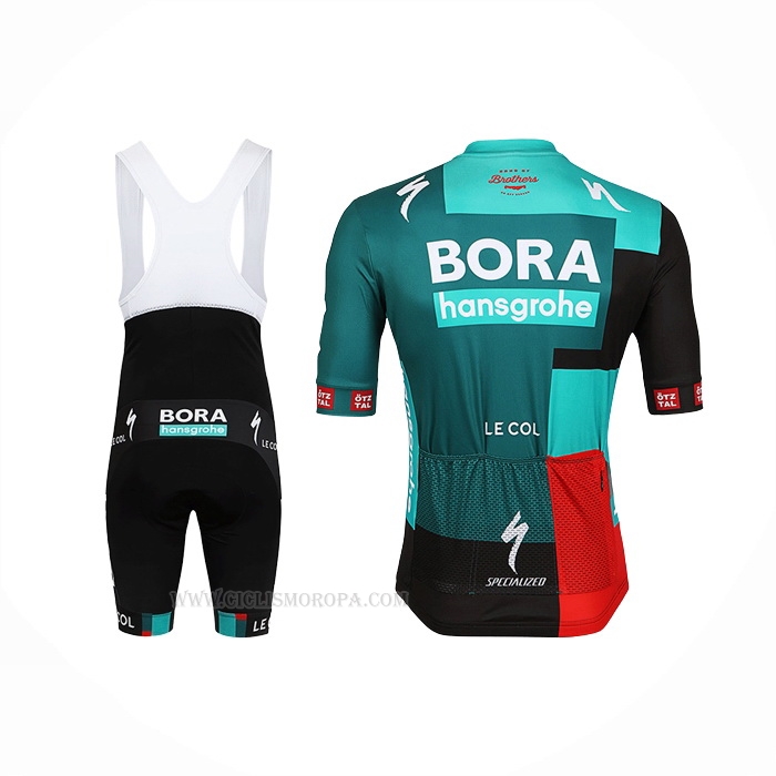 2022 Ropa Ciclismo Bora-Hansgrone Verde Mangas Corta y Culotte Corto